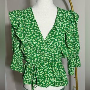 WAYF true wrap ruffle top size L / XL